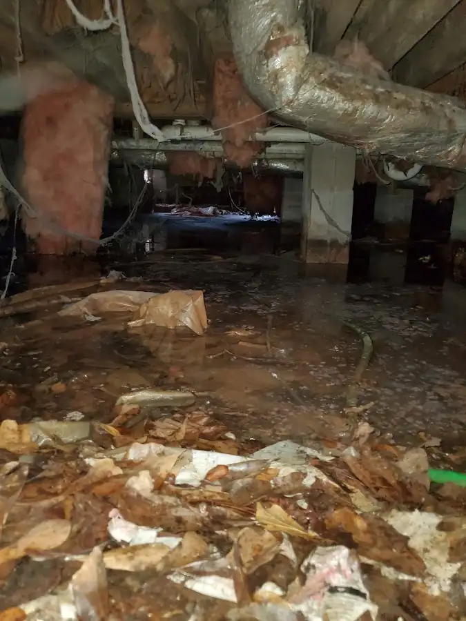 Crawl space flood assessment for Commercial Water Damage Restoration in Newport